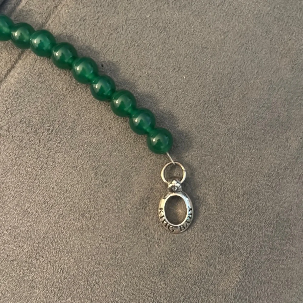 King Baby Green Agate Bracelet with Silver Toggle Clasp - Picture 4 of 7